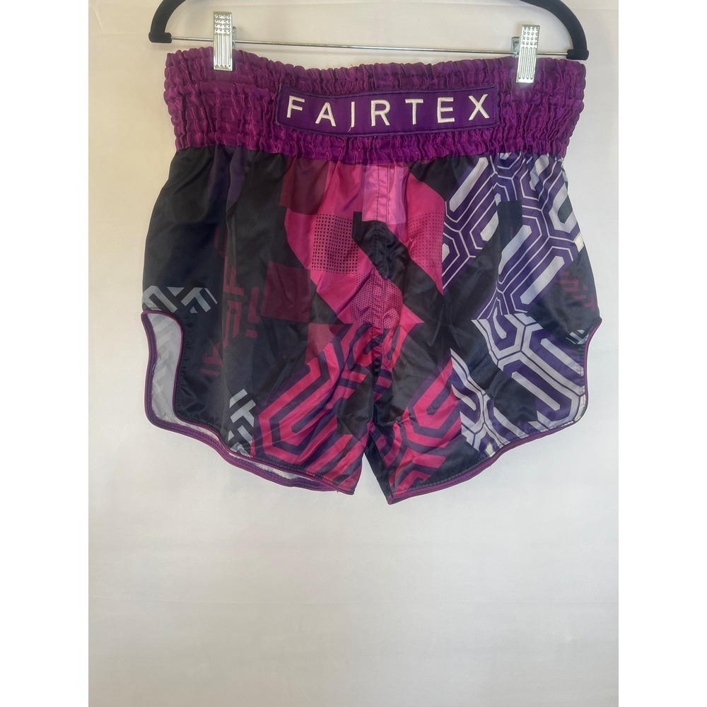 Fairtex Muay Thai Boxing Shorts Purple Pink Geometric Pattern Womens Medium